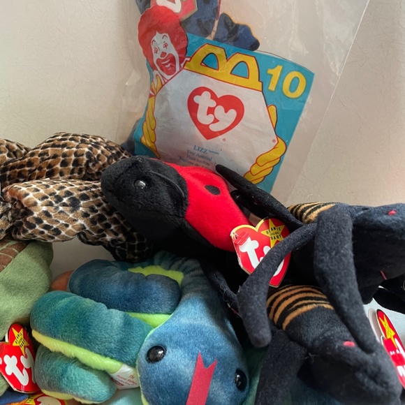 Ty Beanie Babies Reptiles Iguana Insects Lot with Hang Tags! Set 14 RARE RETIRED - Picture 3 of 5